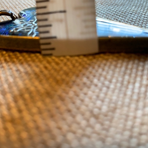 Snowflake Deer Handmade sapphire blue Heart Necklace New One of a Kind 24” - Picture 5 of 7